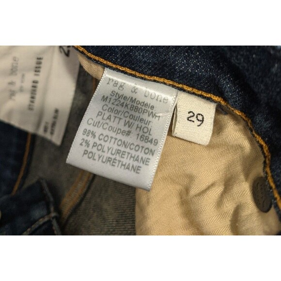 Rag & Bone Men Jean Standard Issue Fit 1 Extra Slim Distressed Button Fly 29x33 - Picture 10 of 12
